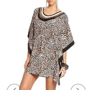 2b bebe dress leopard animal print cover up xs